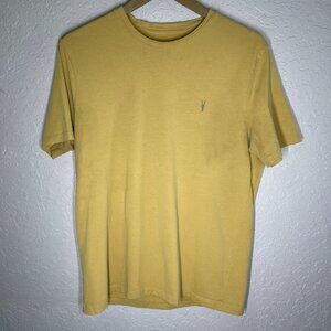 AllSaints Mens Large Yellow Short Sleeve‎ T-Shirt Made In Turkey